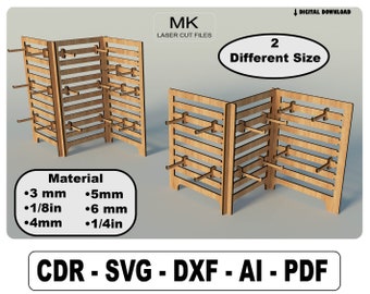 Extendable Display Stand SVG, Craft Fair & Market Stall Laser Cut File for Glowforge, Keychain and Ornament Holder Plan