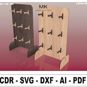 Keychain Display Stand Natural Wood Rounded Square Design Personalized  Laser Cut Minimalist Model Craft Booth Custom Market Stall 