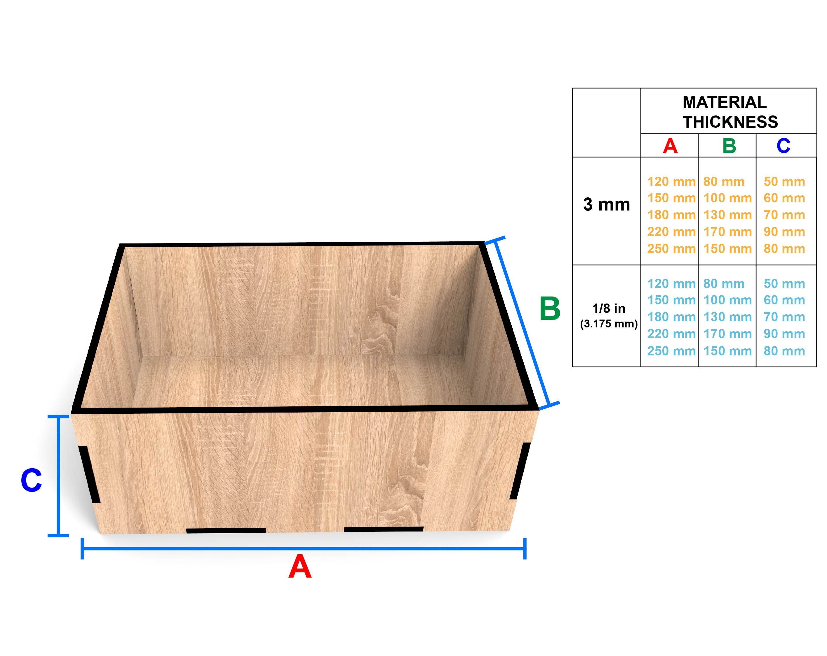 Box Bundle SVG Files for Laser Cut Wood Storage Boxes, 5 Sizes Digital ...
