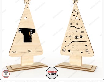 Christmas Tree Gift Card Holder, Laser Cut SVG Files