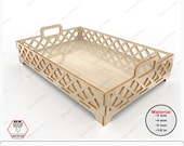 Elegant Geometric Wooden Serving Tray, Laser Cut SVG Files for DIY Home Decor, Digital Download for Laser Cutting Machines, Vector Files