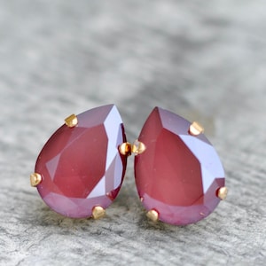 Burgundy Earrings, Art Deco Earrings, Swarovski Dark Red, Bride Leaving gift, Best Friend Gifts Mother of the bride, Gifts sister, Christmas