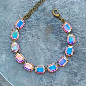 Pastel Rainbow, Aurora Borealis, Northern Lights, Pastel Rainbow Bracelet, Aurora Borealis Bracelet, Made with Swarovski, Vintage Crystal