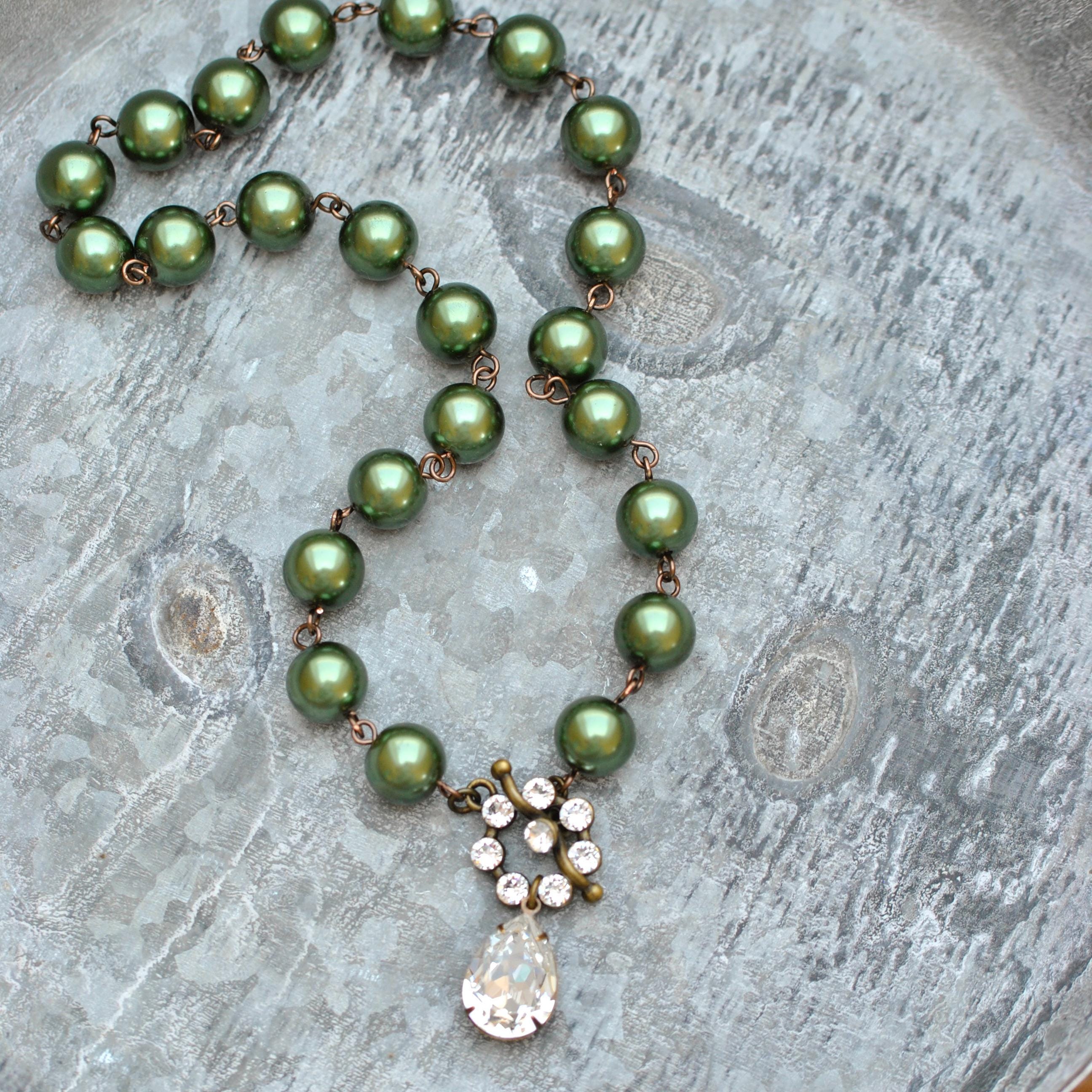 ★MIDNIGHT MOMENT.★ pierce ball string necklace green may-birthstone-precious-