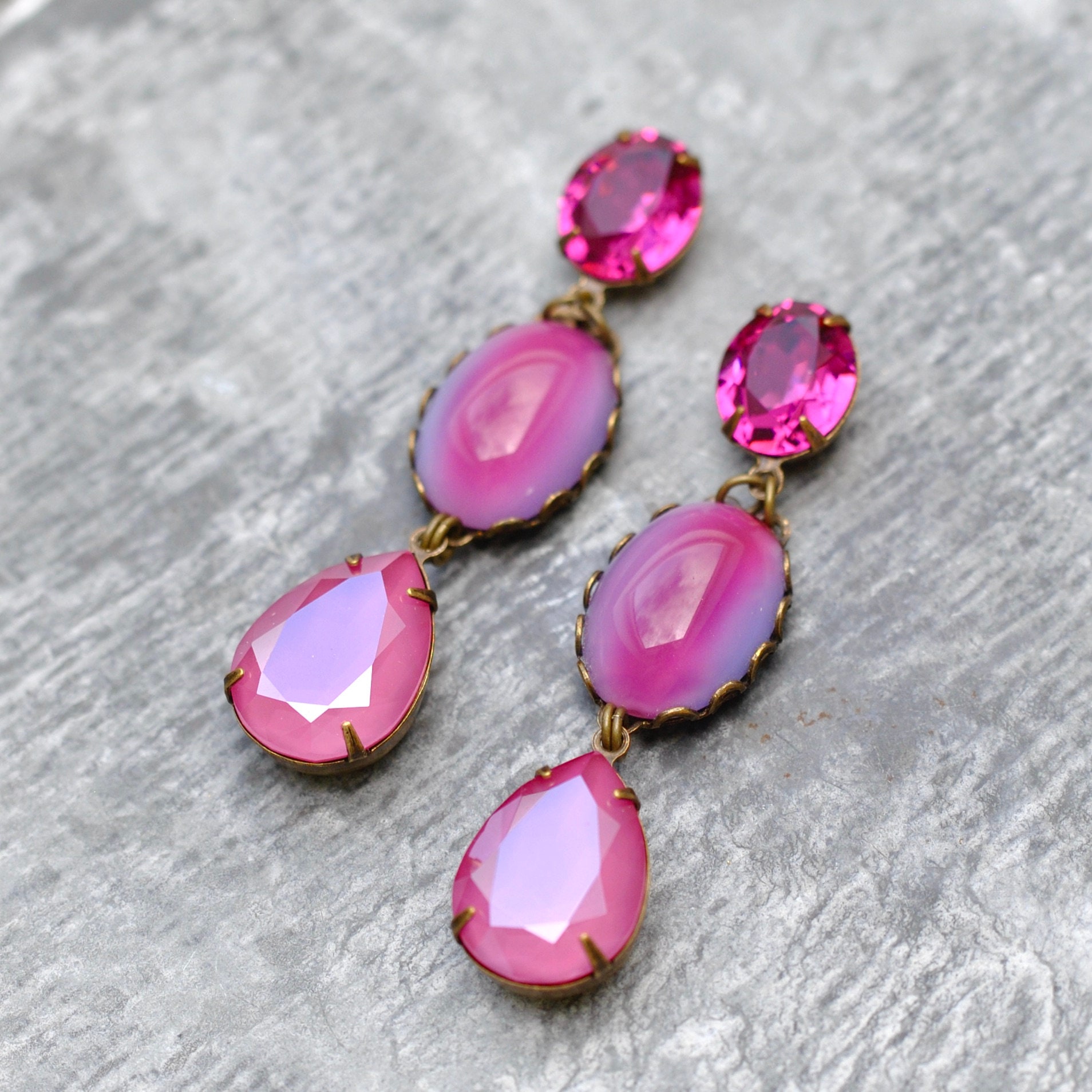 ピアス Fay Rose Gold Fringes Crystal Earrings Wholesale Sparkling Rhinestone Fringe Rose Glass Post