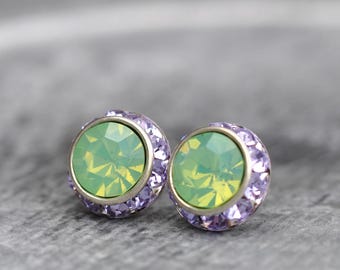オパールスタッドピアス、グリーンの花嫁介添人へのギフト