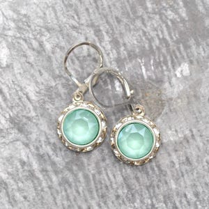 Mint Dangle Earrings, Pastel Green, Swarovski Dangle Drop Earrings, Sugar Sparklers, Crystal Earrings, Gift For Her, Bridesmaid Gift