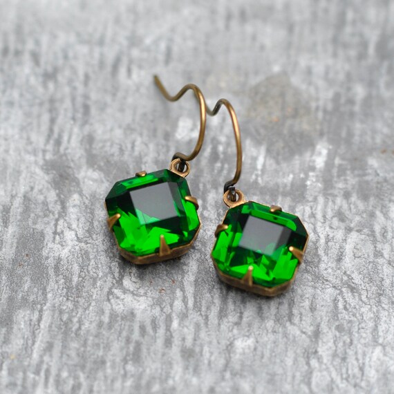 Orecchini smeraldo, orecchini verdi, orecchini verde smeraldo