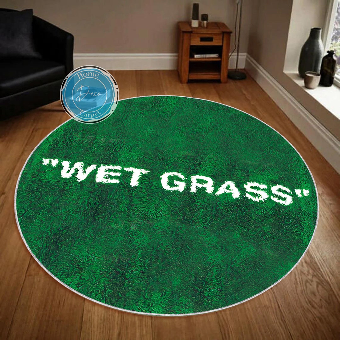 Wet Grass Weet Grass Round Rug Wet Grass Rug Patterned Rug Etsy