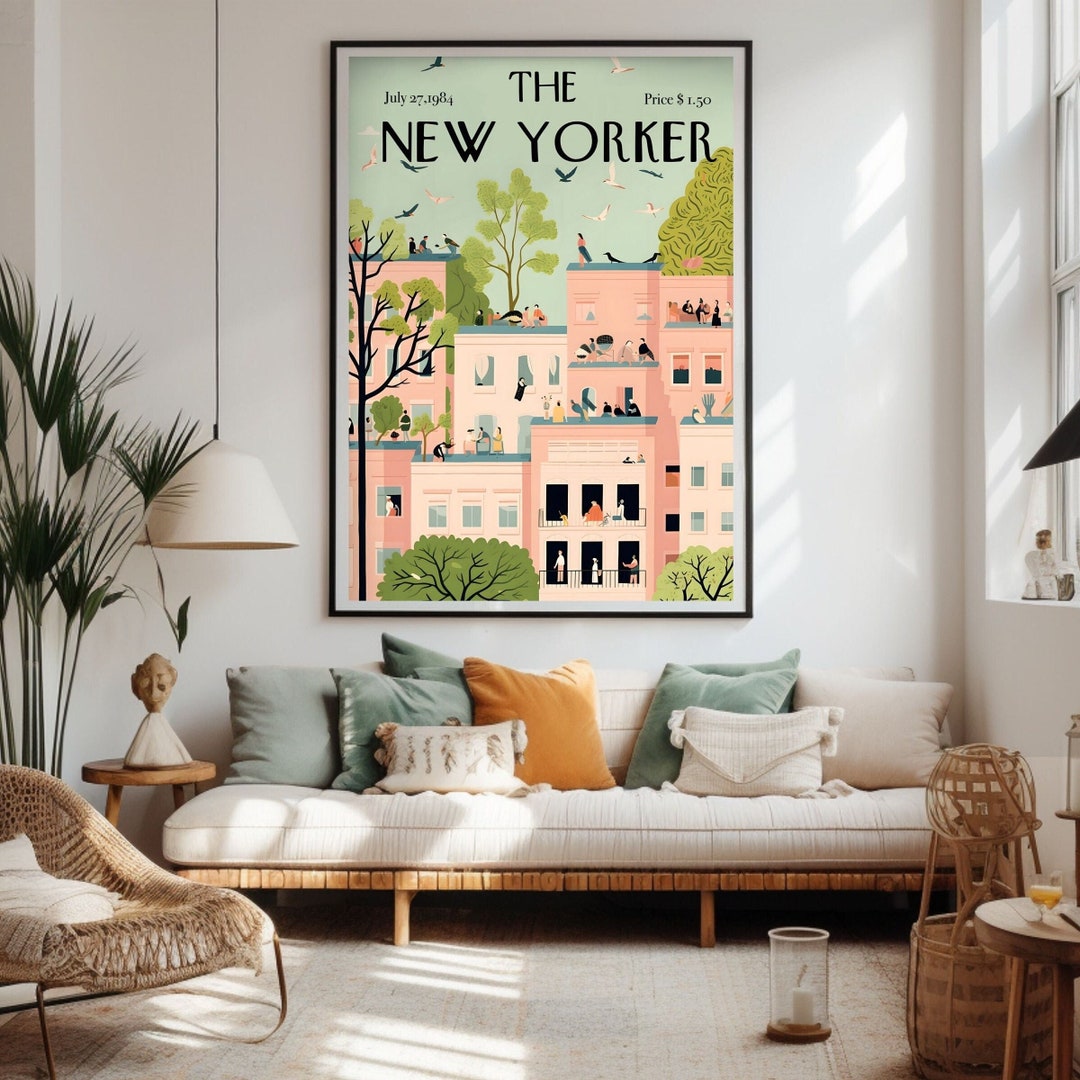 The New Yorker Poster, PRINTABLE Wall Art, Magazine Cover Pastel