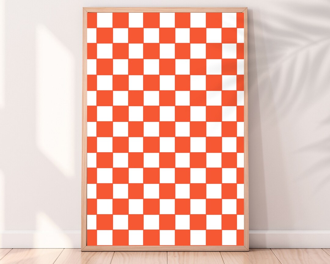 Checkered Wall Art Downloadable Retro Print Checkerboard Art - Etsy