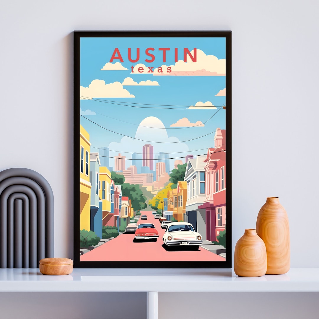 Austin Texas Digital Print, Printable Texas Wall Art, Eclectic Home