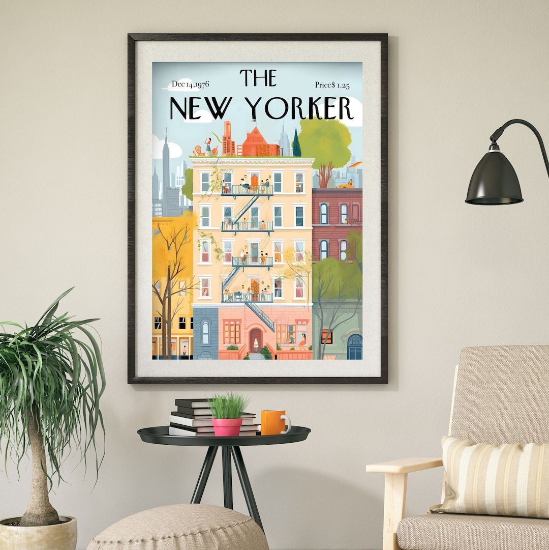 Retro New Yorker Print, PRINTABLE Digital Download, New Yorker Magazine ...