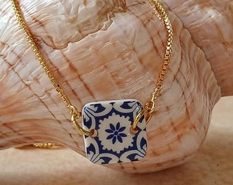 Portuguese Tile Bracelet: Lisbon Porcelain Jewelry