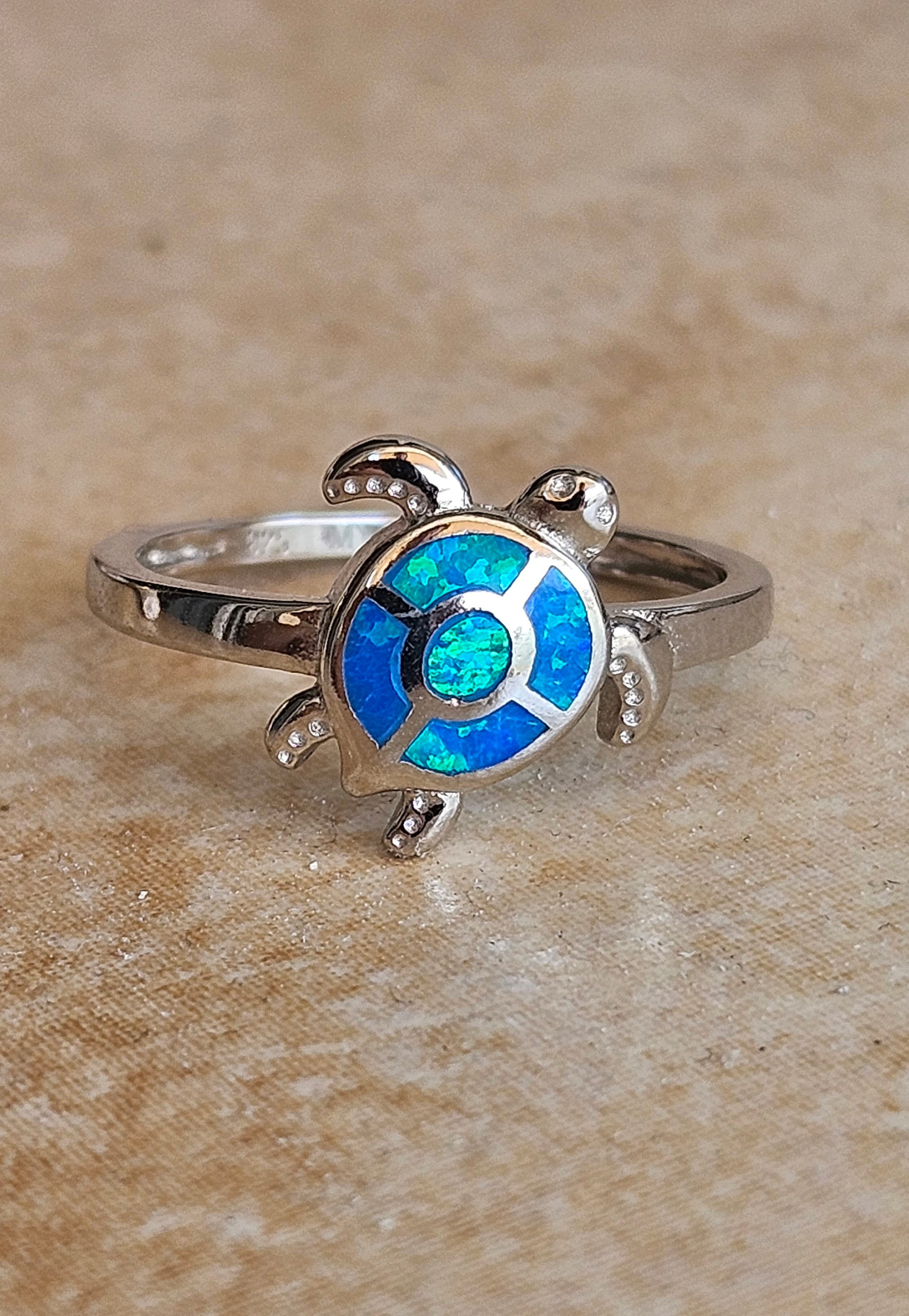 Anello Tartaruga Eden Grande In Argento 925 E Quarzo Color Acquamarina - Foto 12