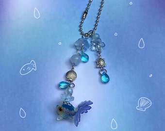 blue ocean sea fish keychain/charm