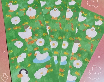 ducks + daisies deco sticker sheet (kpop toploader+pennysleeve/journaling/scrapbooking decoration)