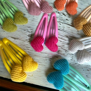 2 Pieces 5cm Snap Clip with Corduroy Heart/ Baby Toddler Snap Clip / Girls HairAccessories/Back to School/School Hair Accessories