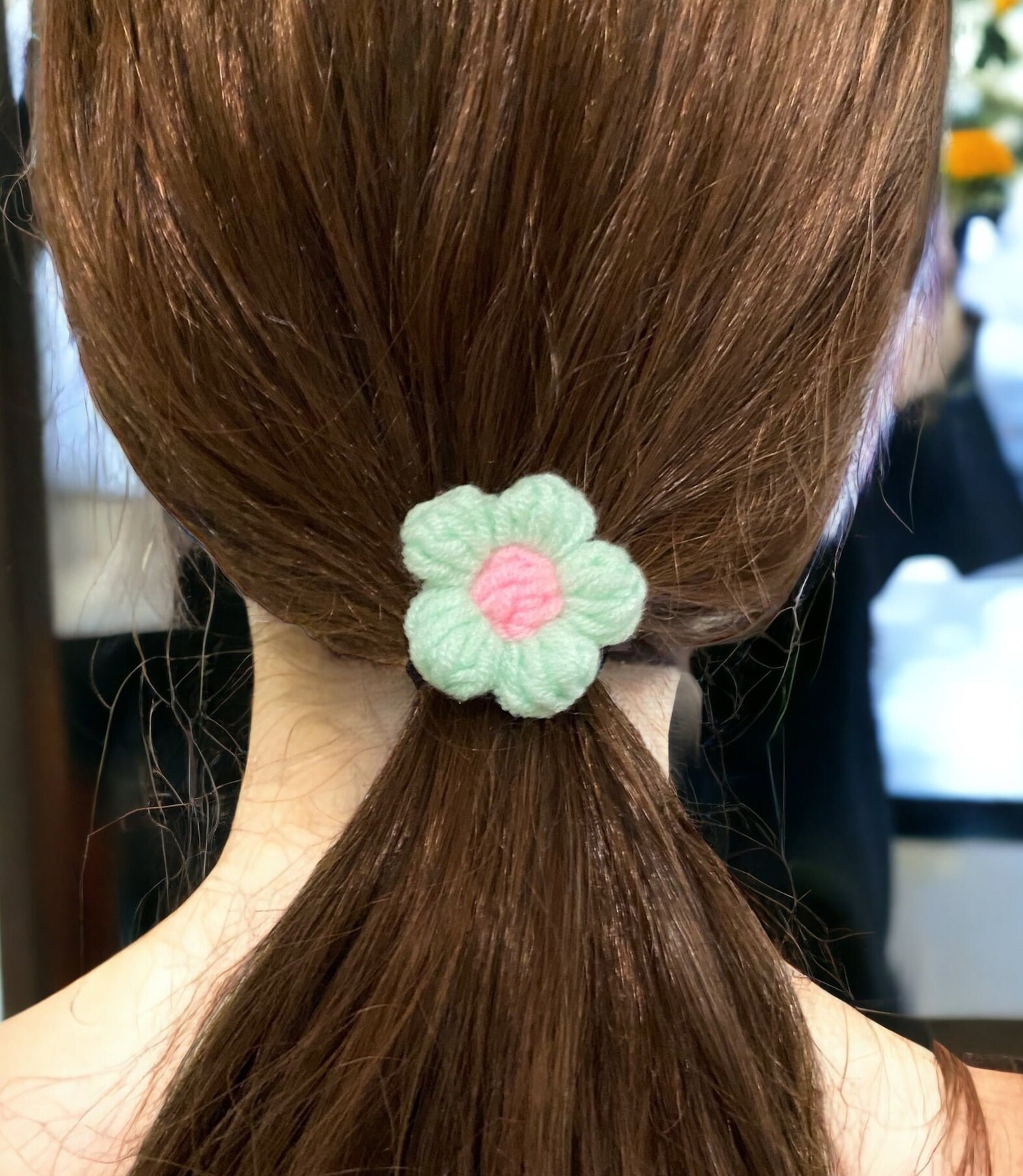 2 pcs Cute Daisy Hair Ties Set – Brown & Cream Flower Ponytail Holders Amazon.com : Daisy Floral Hair Ties for Girls - Elastic Non  main image 3