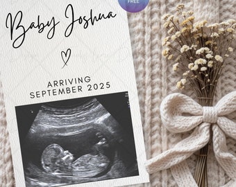 Minimalist Pregnancy Announcement Template | Modern Baby Reveal | Digital Social Media Reveal | Neutral Baby Announcement Ideas