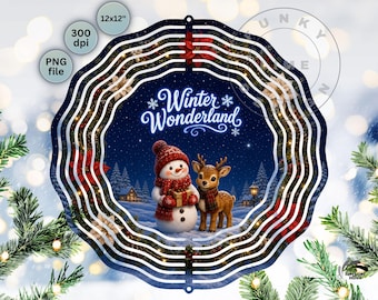 Christmas Snowman Windspinner PNG, Garden Wind Spinner Sublimation (Digital Download)