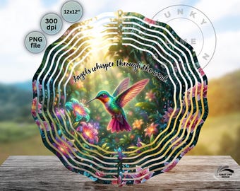 Hummingbird Memorial Windspinner PNG, Garden Wind Spinner Sublimation (Digital Download)