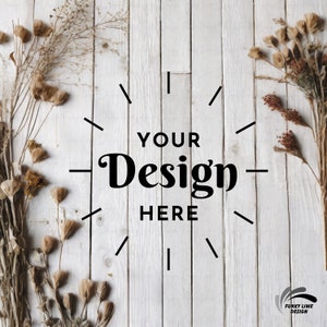 Background Mockup Photography | Neutral Rustic Themed MOCK | Plants Image | Digital Backdrop | Flat Lay | Scene Maker | Scene Creator