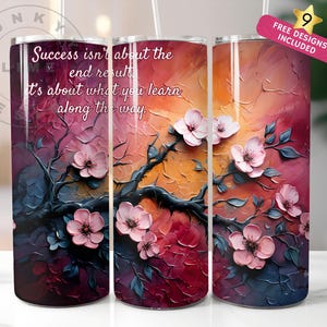 Success Tumbler Wrap, Motivational Quote 20oz Sublimation Design Positive Affirmation Digital Download PNG Instant Tumbler Wrap