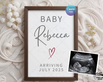 Minimalist Pregnancy Announcement Template | Modern Baby Reveal | Digital Social Media Reveal | Neutral Baby Announcement Ideas