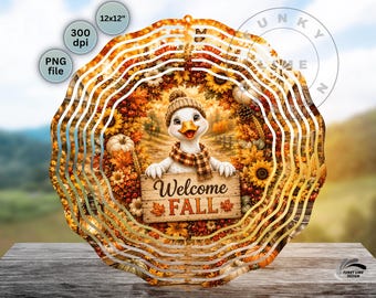 Welcome Fall Goose Windspinner PNG, Garden Wind Spinner Sublimation (Digital Download)