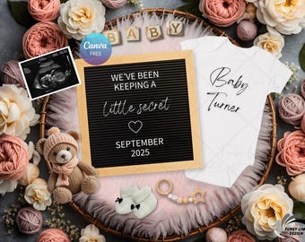 Digital Pregnancy Announcement, Neutral Baby Reveal Social Media, Gender Reveal, Boho Beige Pregnancy Announcement, Pregnancy due Date