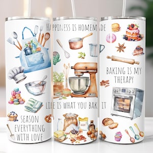 Baking Tumbler Wrap PNG: 20oz Skinny Design (Digital Download)