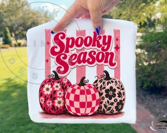 Spooky Season Png, Trendy Pumpkin Png, Fall Sublimation Design, Girly Halloween Shirt Design, Summerween Boutique PNG
