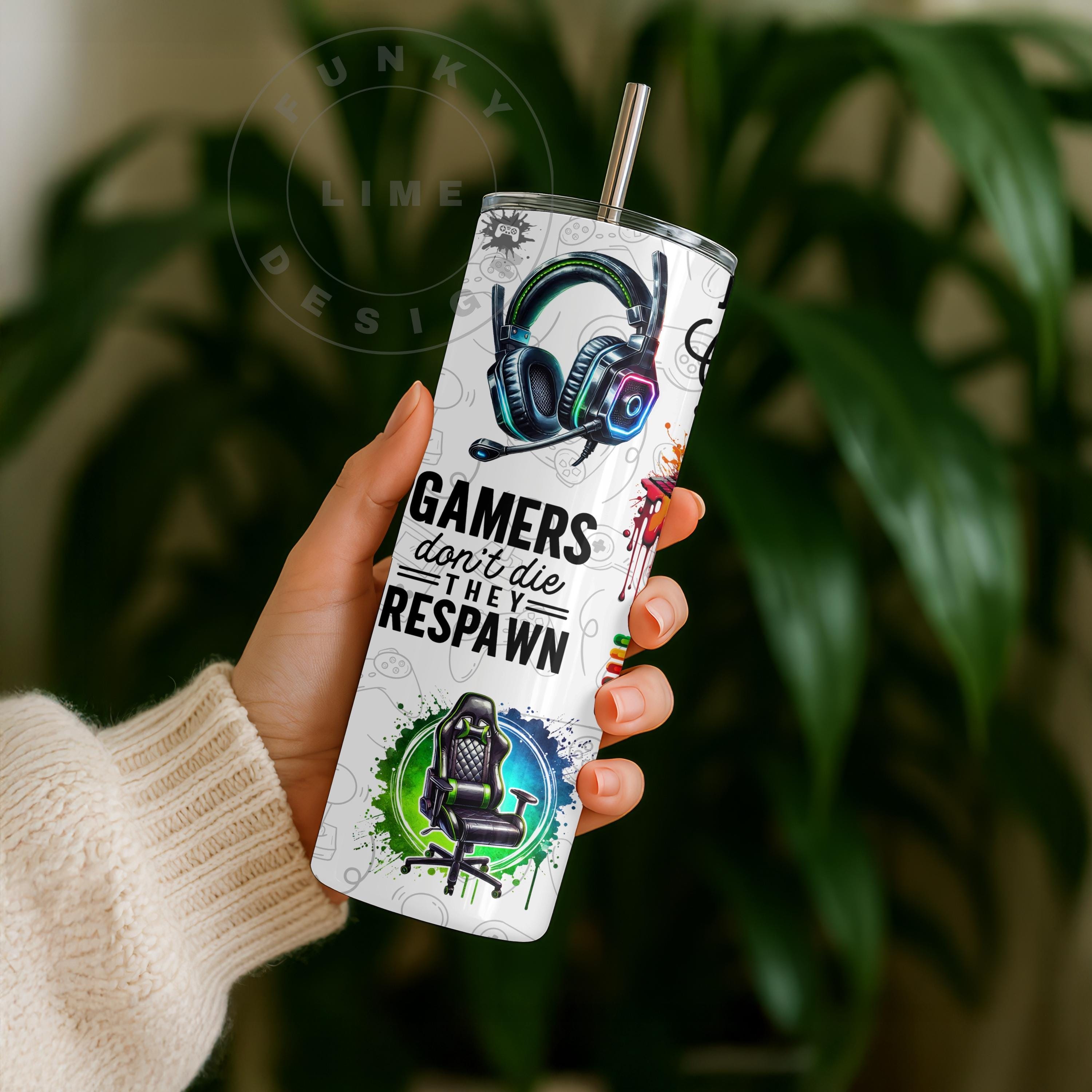 Watercolor Gamer Tumbler Wrap PNG | 20 Oz Skinny Seamless Digital ...