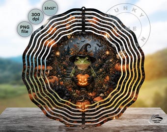 Halloween Frog Windspinner PNG, Garden Wind Spinner Sublimation (Digital Download)