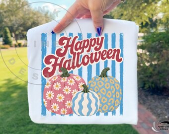 Happy Halloween Png, Trendy Pumpkin Png, Fall Sublimation Design, Girly Halloween Shirt Design, Summerween Boutique PNG