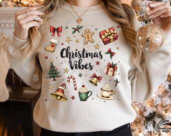 Retro Christmas PNG Doodle Collage Christmas Tree Hot Chocolate Coquette Preppy Bow Santa Vintage grunge candy cane Gingerbread Country