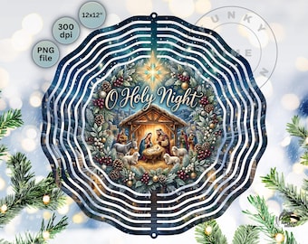 Holy Nativity Windspinner PNG, Garden Wind Spinner Sublimation (Digital Download)