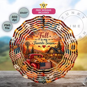 Fall Windspinner PNG, Garden Wind Spinner Sublimation (Digital Download)