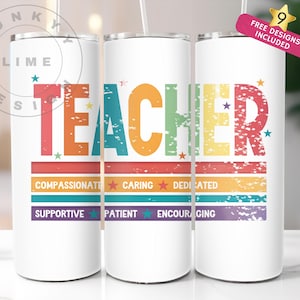 Teacher 20 oz Skinny Tumbler, Teacher Tumbler Sublimation Design, Teacher Appreciation, Teacher Wrap, Teacher Life PNG Instant Download