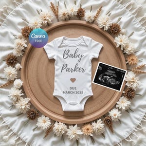Digital Pregnancy Announcement for Social Media, Editable Letter Board Pregnancy Announcement, Gender Neutral Announcement, Instant Download