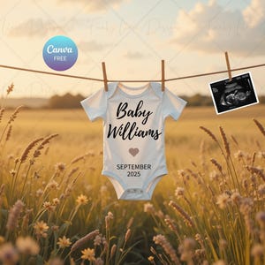 Digital Pregnancy Announcement, Summer Baby Announcement, Spring Pregnancy Announce, Meadow Social Media Baby Reveal, Instagram Facebook