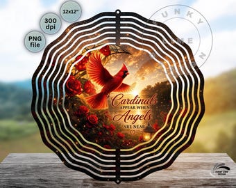 Cardinal Memorial Windspinner PNG, Garden Wind Spinner Sublimation (Digital Download)