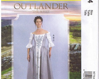 Outlander Claire 18th Century Dress Sewing Pattern: McCalls 7764, Sizes 14-22 (Digital PDF)
