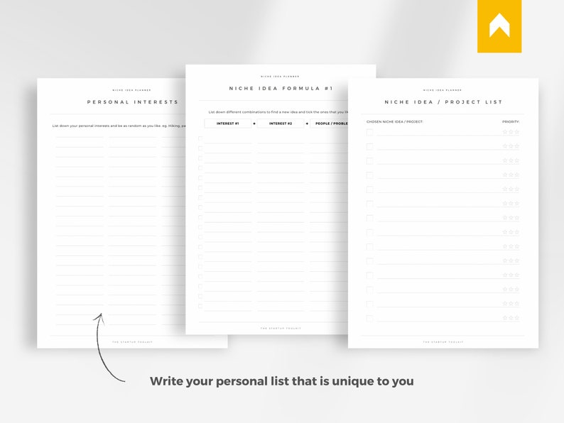 Niche Idea Planner Minimalist Template Printable PDF PNG - Etsy
