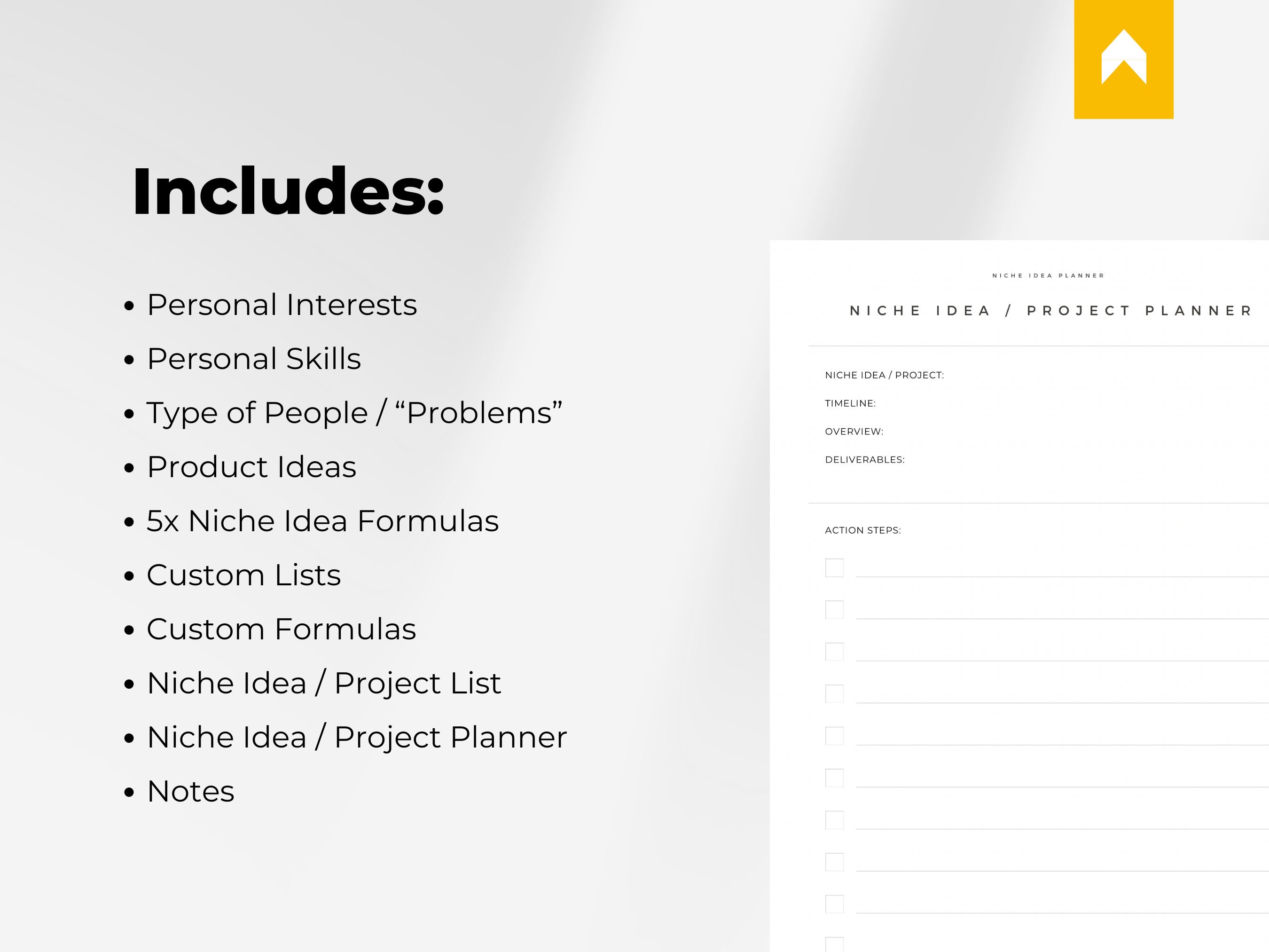 Niche Idea Planner Minimalist Template Printable PDF PNG - Etsy