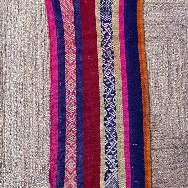Alfombra Étnica Pasillo de lana | Alfombra peruana artesanal | Decoración rústica | Alfombra para regalo familiar | Alfombra de corredor