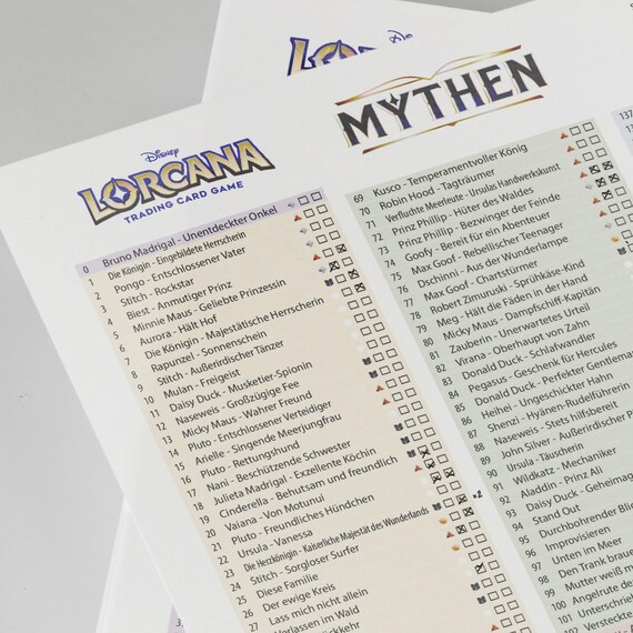 Card List Checklist Lorcana Myths German 9th Set Binder Overview - Digital Download - Etsy Card List Checklist Lorcana Myths German 9th Set Binder Overview - Digital Download - Etsy