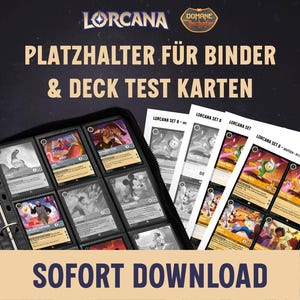 Lorcana Placeholder Cards & Deck Test Cards om zelf af te drukken - Set 8 Domein van Jafar - DIN A4 4 bestanden 25 pagina's