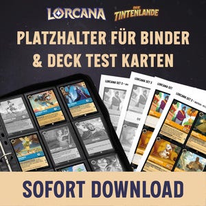 Lorcana Placeholder Cards & Deck Test Cards om zelf af te drukken - Set 3 The Inklands - DIN A4 4 bestanden 25 pagina's